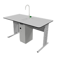 Стол лабораторный двухместный с раковиной, столешница постформинг 25мм. 1400х600х760 (h)