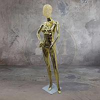 Женский манекен, Глянцевый Золото, Голова со стразами SF