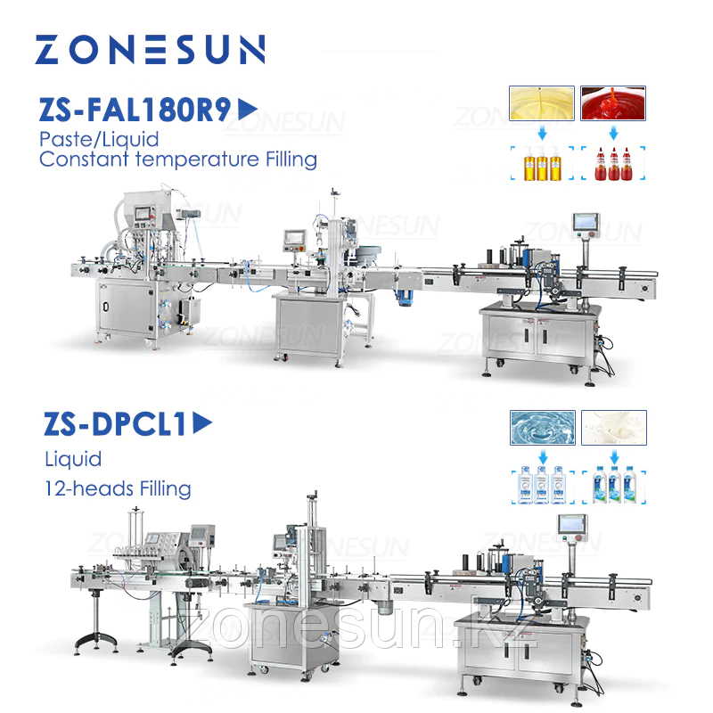 ZONESUN ZS-FAL180R9/ZS-DPCL1 АВТОМАТИЧЕСКАЯ ПРОИЗВОДСТВЕННАЯ ЛИНИЯ ДЛЯ РОЗЛИВА И УКУПОРКИ ЭТИКЕТОК