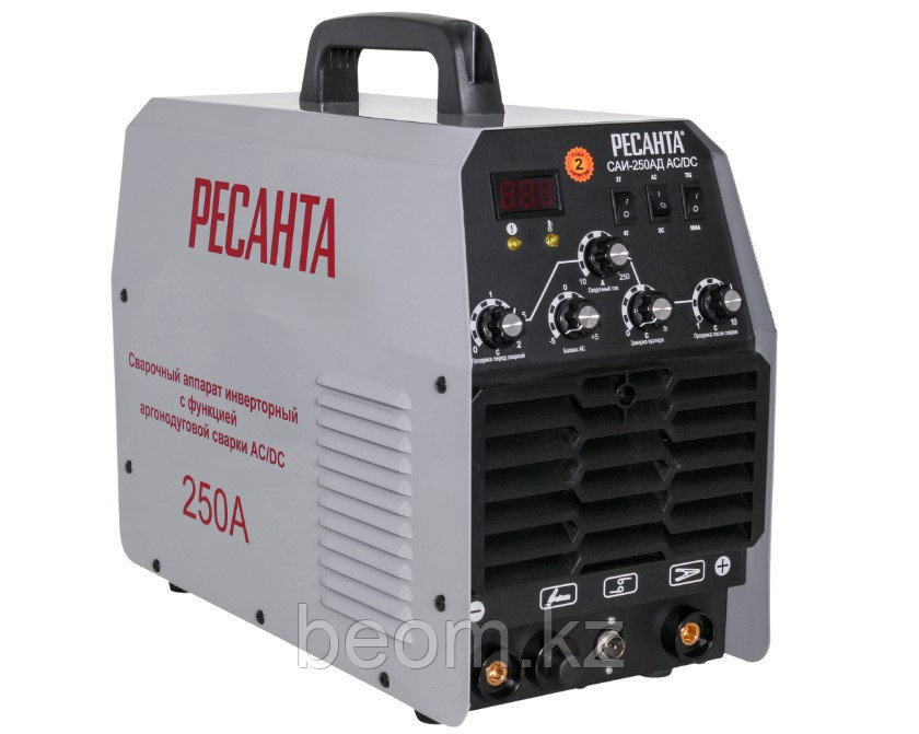 Сварочный аппарат инверторный Ресанта САИ-250 АД AC/DC ( TIG, A 15 - 250 | MMA, A 15 - 250 | Hot Start | Защита от перегрева)