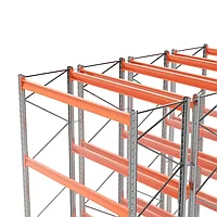 Стеллаж двойной глубины 3000х2700х1100 мм. Ярусы: пол+2 (г/п 2400 кг на ярус)2