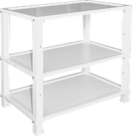 Стеллаж стационарный медицинский ССМ "Елат" с колесами 3 полки