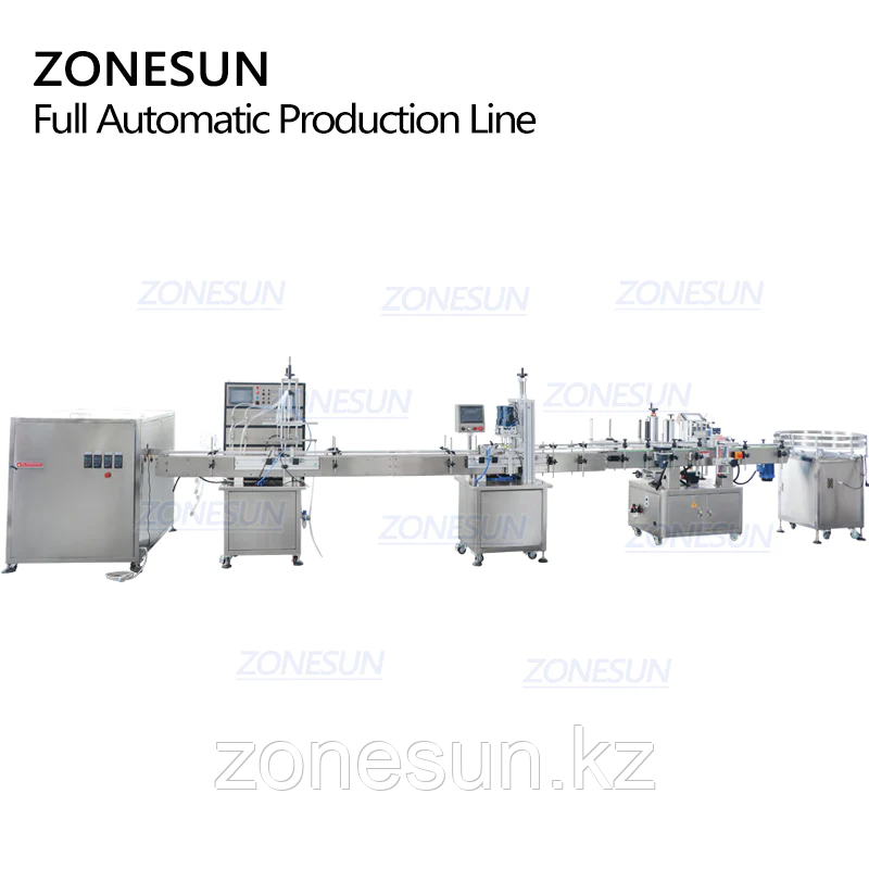ZONESUN ПОЛНОСТЬЮ АВТОМАТИЧЕСКАЯ ПРОИЗВОДСТВЕННАЯ ЛИНИЯ ДЛЯ РОЗЛИВА И УКУПОРКИ КРУГЛЫХ БУТЫЛОК
