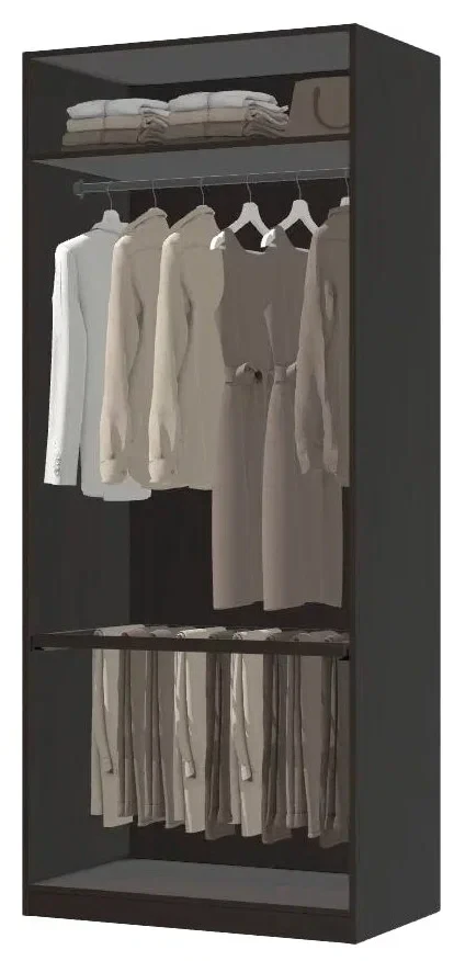 Гардероб ПАКС черно-коричневый 100x58x236 см ИКЕА, IKEA
