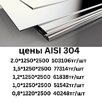 Лист нержавеющая сталь 0,8 мм AISI 3040