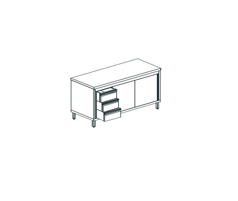 СТОЛ ПРОИЗВОДСТВЕННЫЙ ЗАКРЫТЫЙ APACH CHEF LINE LWC620SH2SDDL