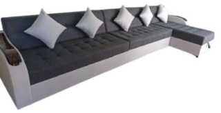 Ульяновская фабрика диван угловой 003, обивка ткань, 90х480х160 см, серый