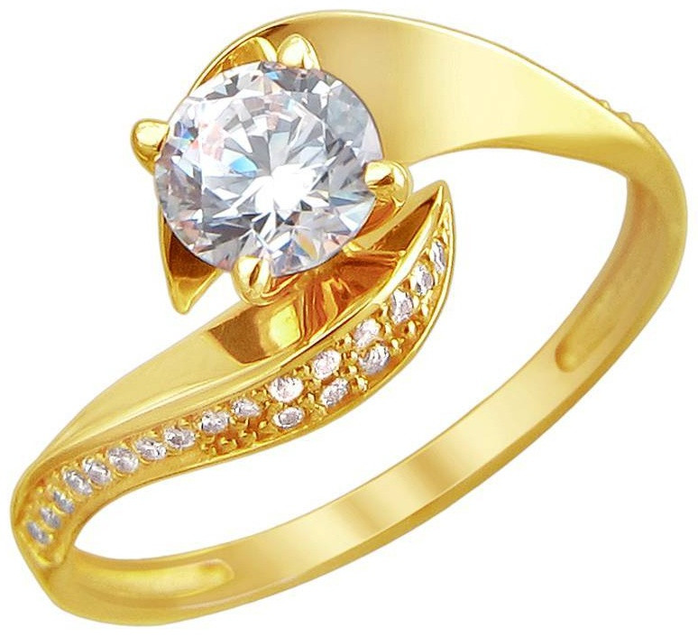 Эстет 01К1310963_э размер 18 вес 2.31 г золото, фианит