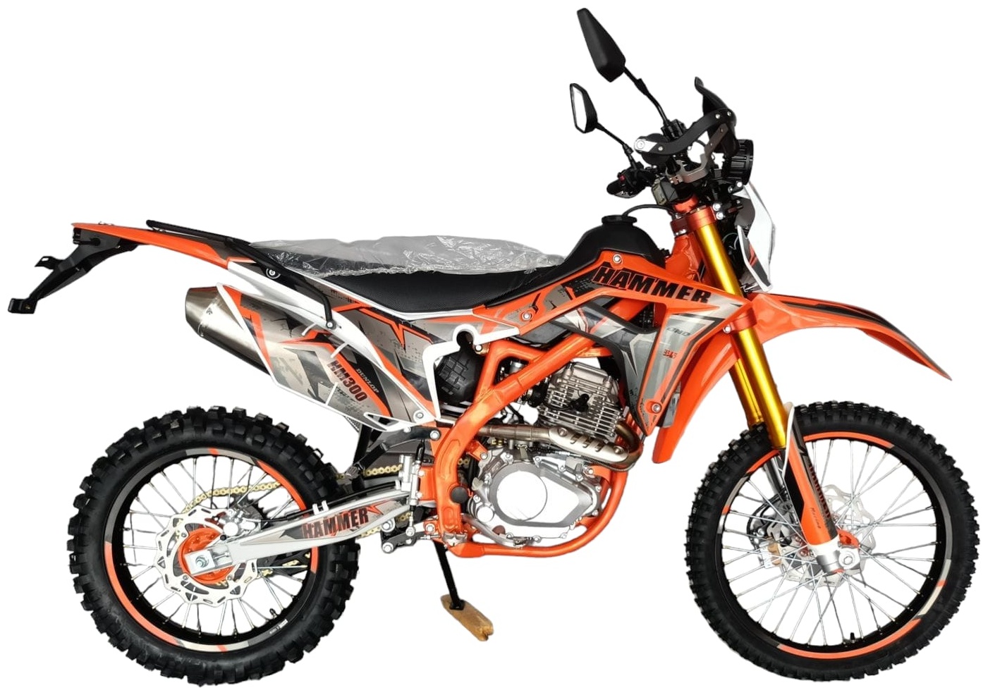 Мотоцикл A BLVD Hammer HM300 оранжевый, черный