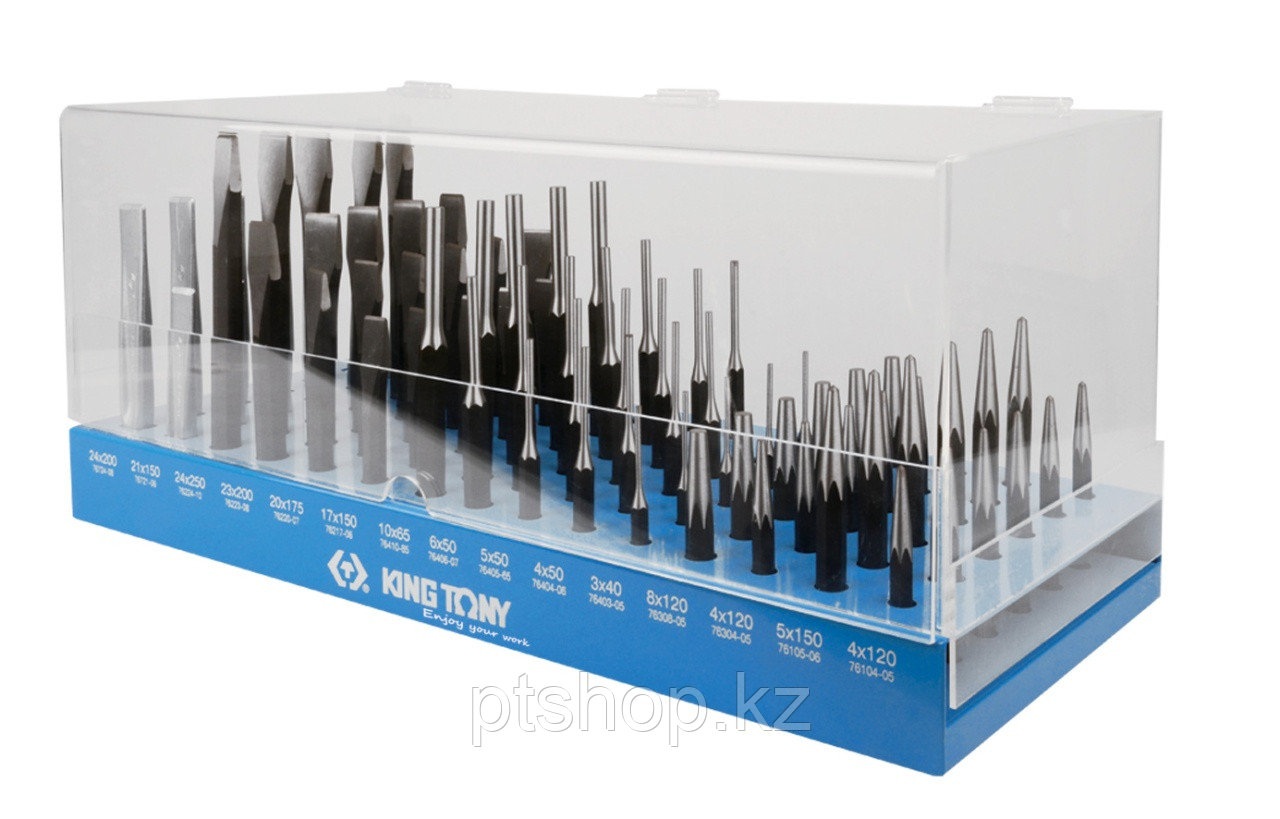 Стенд King Tony 1090PR1 с зубилами, кернерами, выколотками и бородками 90 предметов