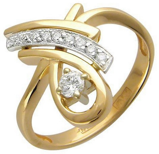 Эстет 01К165051Ж размер 18.5 вес 3.7 г золото, фианит