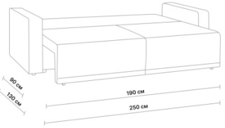 Mizam Эпика 224317174 диван прямой (диван прямой) обивка ткань, серый2