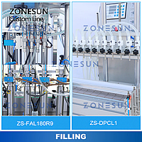 ZONESUN ZS-FAL180R9/ZS-DPCL1 АВТОМАТИЧЕСКАЯ ПРОИЗВОДСТВЕННАЯ ЛИНИЯ ДЛЯ РОЗЛИВА И УКУПОРКИ ЭТИКЕТОК1