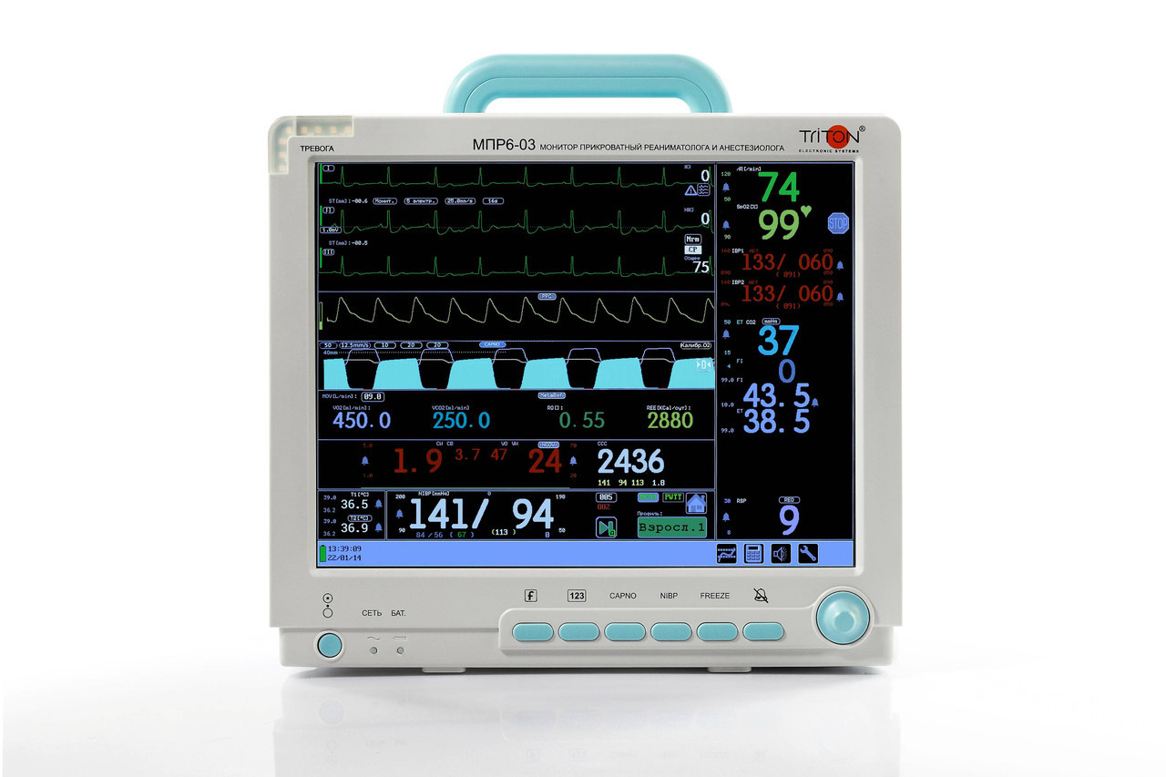 Монитор прикроватный анезтезиолога и реаниматолога "ТРИТОН" МПР6-03 комплектация Р2: геодинамический