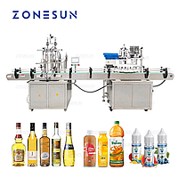 ZONESUN ПРОИЗВОДСТВЕННАЯ ЛИНИЯ ДЛЯ РОЗЛИВА И УКУПОРКИ ЖИДКОСТЕЙ С УСТРОЙСТВОМ ДЛЯ РАСПАКОВКИ КРЫШЕК
