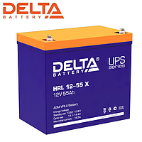 Аккумуляторная батарея Delta HRL 12-55 X (12V / 55 Ah | Длина, мм 229 | Ширина, мм 138 | Высота, мм 208)