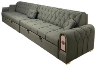 Диван прямой Raian 998068329, обивка велюр, 95х350х95 см, хаки