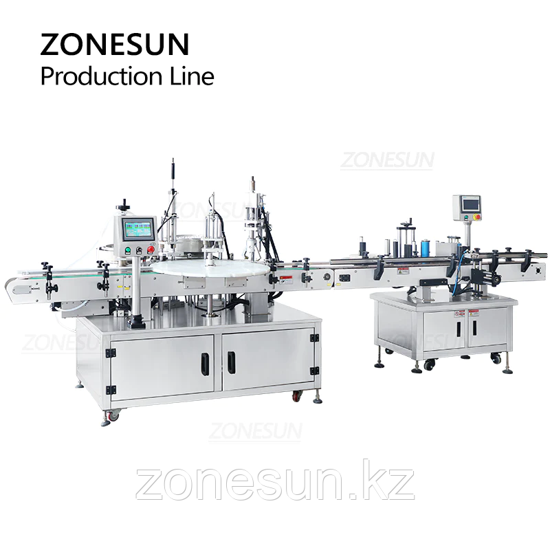 ZONESUN ZS-FAL180A10 ПРОИЗВОДСТВЕННАЯ ЛИНИЯ РОЗЛИВА ЭТИКЕРОВАНИЯ И УКУПОРИВАНИЯ КРУГЛЫХ БУТЫЛОК