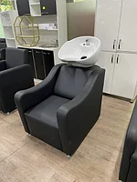 Парикмахерская мойка из эко-кожи с керамической раковиной BMMV-005