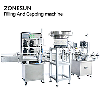 ZONESUN 4-ГОЛОВОЧНАЯ МАШИНА ДЛЯ РОЗЛИВА И УКУПОРКИ ЖИДКОСТЕЙ С УСТРОЙСТВОМ ПОДАЧИ КРЫШЕК