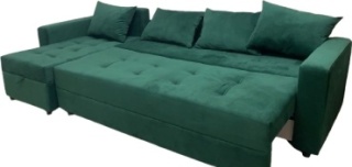 Soft market диван угловой avang6, обивка велюр, 70х285х70 см, зеленый