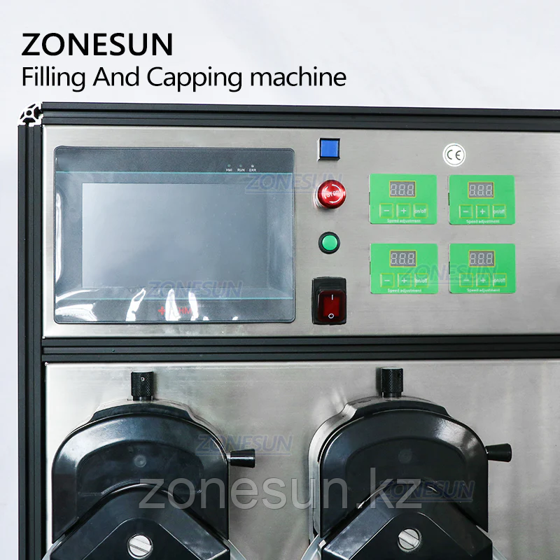 ZONESUN 4-ГОЛОВОЧНАЯ МАШИНА ДЛЯ РОЗЛИВА И УКУПОРКИ ЖИДКОСТЕЙ С УСТРОЙСТВОМ ПОДАЧИ КРЫШЕК