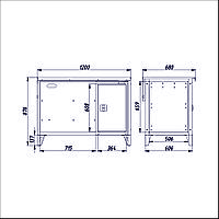 Верстак слесарный 1 тумбовый, столешница Zn /PowerMechanics-SW0000104RDR/3