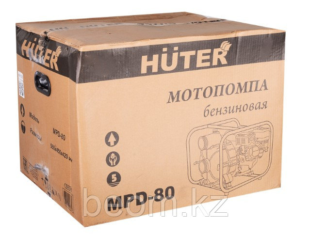 Мотопомпа Huter MPD-80 (Ø 80 мм | л/мин 1300 | л.с.7 | Высота напора, м 32 | Глубина, м 8 | для грязной воды)